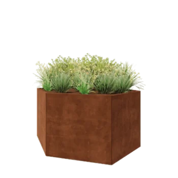 Jardinieră din oțel corten - Hexagonal - 199,3 x 173,2 x 100 cm - Fără placă de bază