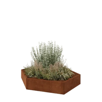 Jardinieră din oțel corten - Hexagonal - 199,3 x 173,2 x 30 cm - Fără placă de bază