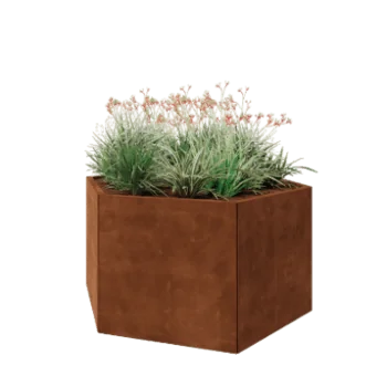 Jardinieră din oțel corten - Hexagonal - 139,3 x 121 x 70 cm - Fără placă de bază