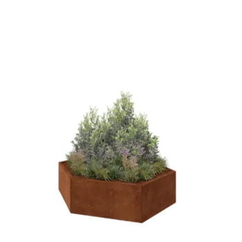 Jardinieră din oțel corten - Hexagonal - 159,3 x 138,6 x 40 cm - Fără placă de bază