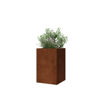Jardinieră din oțel corten - Pătrat - 40 x 40 x 60 cm - Fără placă de bază