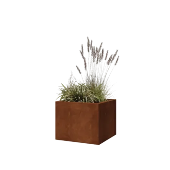 Jardinieră din oțel corten - Pătrat - 50 x 50 x 40 cm - Fără placă de bază