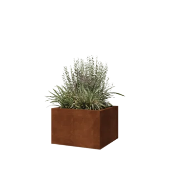 Jardinieră din oțel corten - Pătrat - 60 x 60 x 40 cm - Fără placă de bază
