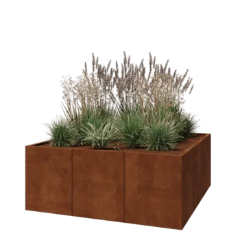 Jardinieră XXL din oțel corten - Pătrat - 150 x 150 x 60 cm - Fără placă de bază