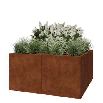 Jardinieră XXL din oțel corten - Pătrat - 160 x 160 x 80 cm - Fără placă de bază