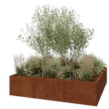 Jardinieră XXL din oțel corten - Pătrat - 180 x 180 x 40 cm - Fără placă de bază