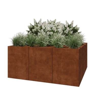 Jardinieră XXL din oțel corten - Pătrat - 180 x 180 x 80 cm - Fără placă de bază