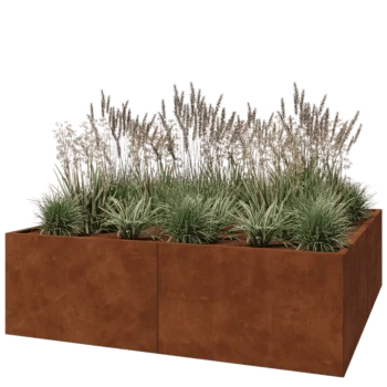 Jardinieră XXL din oțel corten - Pătrat - 200 x 200 x 60 cm - Fără placă de bază