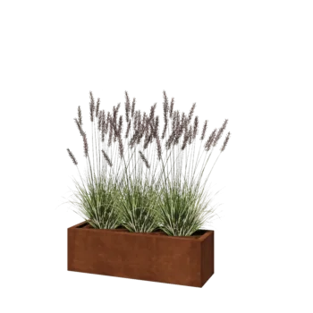 Jardinieră din oțel corten - Dreptunghiular - 100 x 30 x 30 cm - Fără placă de bază