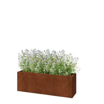 Jardinieră din oțel corten - Dreptunghiular - 120 x 30 x 40 cm - Fără placă de bază
