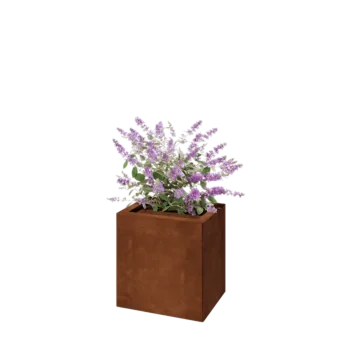 Jardinieră din oțel corten - Dreptunghiular - 40 x 30 x 40 cm - Cu placă de bază