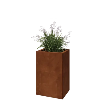 Jardinieră din oțel corten - Dreptunghiular - 40 x 30 x 60 cm - Cu placă de bază
