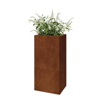 Jardinieră din oțel corten - Dreptunghiular - 40 x 30 x 80 cm - Fără placă de bază