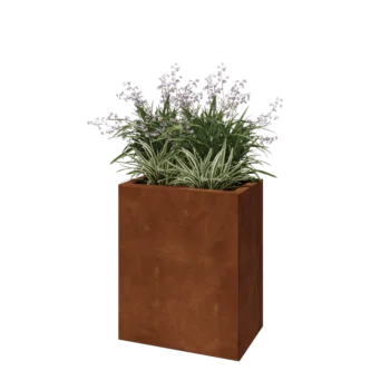 Jardinieră din oțel corten - Dreptunghiular - 50 x 30 x 60 cm - Fără placă de bază