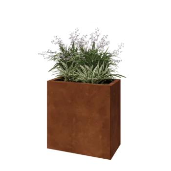 Jardinieră din oțel corten - Dreptunghiular - 60 x 30 x 60 cm - Fără placă de bază