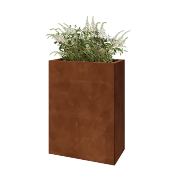 Jardinieră din oțel corten - Dreptunghiular - 60 x 30 x 80 cm - Fără placă de bază