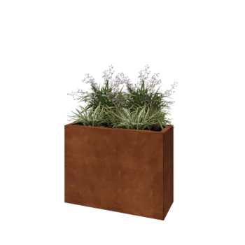 Jardinieră din oțel corten - Dreptunghiular - 80 x 30 x 60 cm - Fără placă de bază