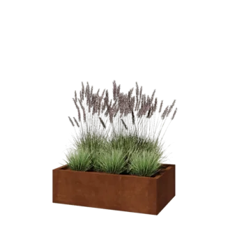 Jardinieră din oțel corten - Dreptunghiular - 100 x 60 x 30 cm - Fără placă de bază