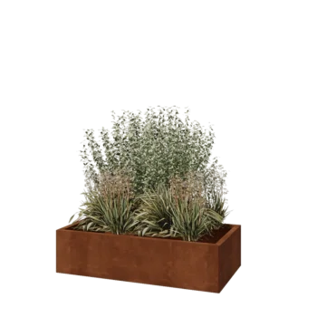 Jardinieră din oțel corten - Dreptunghiular - 120 x 60 x 30 cm - Fără placă de bază