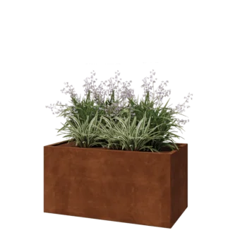 Jardinieră din oțel corten - Dreptunghiular - 120 x 60 x 60 cm - Fără placă de bază