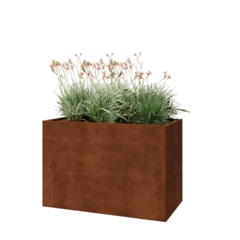 Jardinieră din oțel corten - Dreptunghiular - 120 x 60 x 80 cm - Fără placă de bază