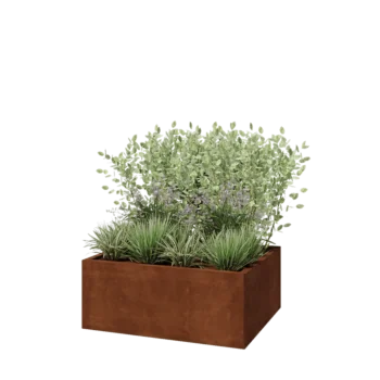 Jardinieră din oțel corten - Dreptunghiular - 100 x 80 x 40 cm - Fără placă de bază