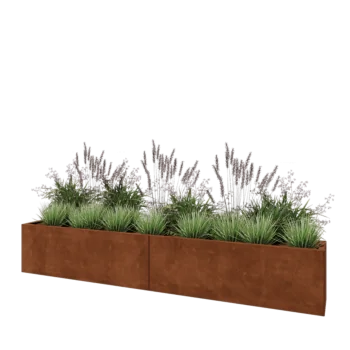 Jardinieră XXL din oțel corten - Dreptunghiular - 240 x 30 x 40 cm - Fără placă de bază