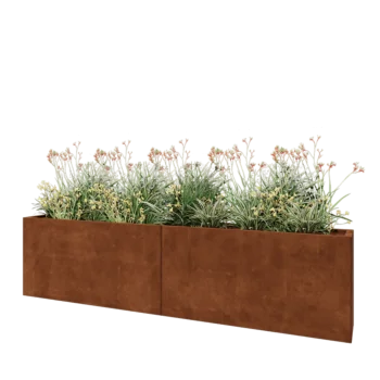 Jardinieră XXL din oțel corten - Dreptunghiular - 240 x 30 x 60 cm - Fără placă de bază