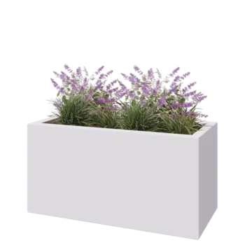 Jardinieră din fibră de sticlă - Dreptunghi - 120 x 50 x 60 cm - RAL9010 mat (alb) - Cu fund