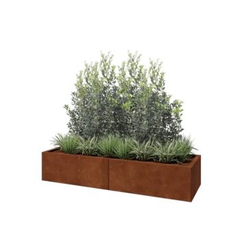 Jardinieră XXL din oțel corten - Dreptunghiular - 160 x 50 x 30 cm - Fără placă de bază