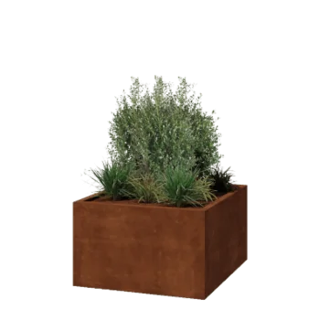 Jardinieră din oțel corten - Pătrat - 100 x 100 x 60 cm - Sudat - Fără placă de bază