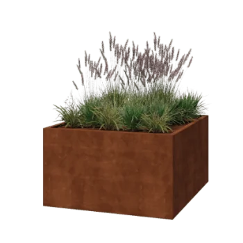 Jardinieră din oțel corten - Pătrat - 140 x 140 x 80 cm - Sudat - Fără placă de bază