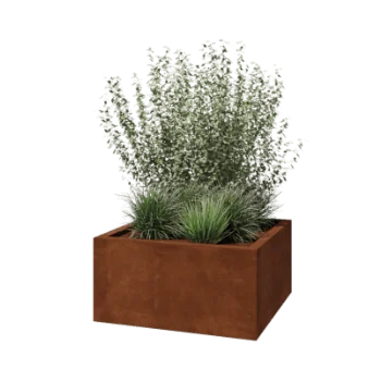 Jardinieră din oțel corten - Pătrat - 80 x 80 x 40 cm - Sudat - Fără placă de bază
