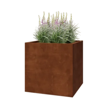 Jardinieră din oțel corten - Pătrat - 80 x 80 x 80 cm - Sudat - Fără placă de bază