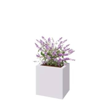 Jardinieră din oțel - Dreptunghiular - 40 x 30 x 40 cm - RAL9010 mat (alb) - Fără placă de bază