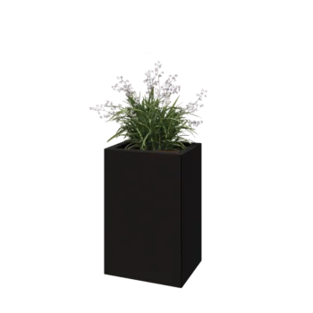 Jardinieră din oțel - Dreptunghiular - 40 x 30 x 60 cm - RAL9005 mat (negru) - Cu placă de bază