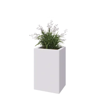 Jardinieră din oțel - Dreptunghiular - 40 x 30 x 60 cm - RAL9010 mat (alb) - Cu placă de bază