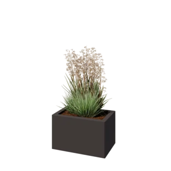 Jardinieră din oțel - Dreptunghiular - 50 x 30 x 30 cm - Altă culoare RAL - Fără placă de bază