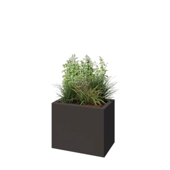 Jardinieră din oțel - Dreptunghiular - 50 x 30 x 40 cm - Altă culoare RAL - Cu placă de bază