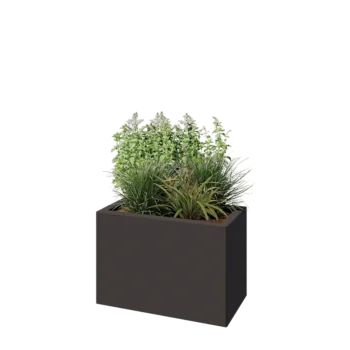Jardinieră din oțel - Dreptunghiular - 60 x 30 x 40 cm - RAL7016 mat (gri antracit) - Cu placă de bază