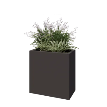 Jardinieră din oțel - Dreptunghiular - 60 x 30 x 60 cm - RAL7016 mat (gri antracit) - Cu placă de bază