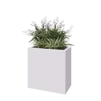 Jardinieră din oțel - Dreptunghiular - 60 x 30 x 60 cm - RAL9010 mat (alb) - Fără placă de bază