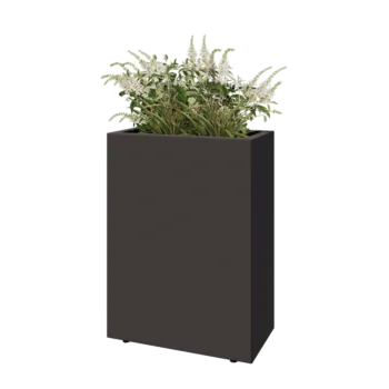 Jardinieră din oțel - Dreptunghiular - 60 x 30 x 80 cm - RAL7016 mat (gri antracit) - Cu placă de bază - Cu picioare