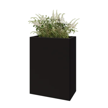 Jardinieră din oțel - Dreptunghiular - 60 x 30 x 80 cm - RAL9005 mat (negru) - Fără placă de bază