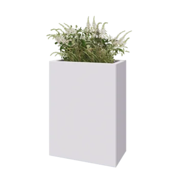 Jardinieră din oțel - Dreptunghiular - 60 x 30 x 80 cm - RAL9010 mat (alb) - Fără placă de bază