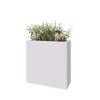Jardinieră din oțel - Dreptunghiular - 80 x 30 x 80 cm - RAL9010 mat (alb) - Fără placă de bază