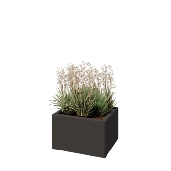 Jardinieră din oțel - Dreptunghiular - 50 x 40 x 30 cm - RAL7016 mat (gri antracit) - Cu placă de bază