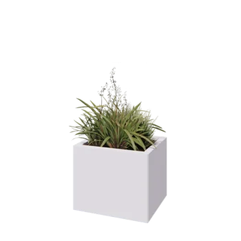 Jardinieră din oțel - Dreptunghiular - 50 x 40 x 40 cm - RAL9010 mat (alb) - Cu placă de bază