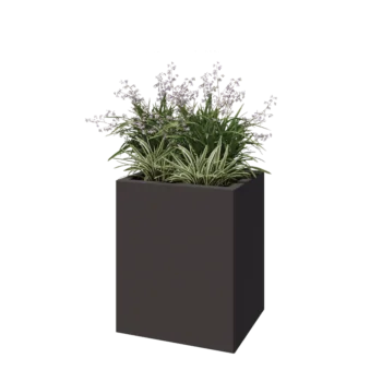 Jardinieră din oțel - Dreptunghiular - 50 x 40 x 60 cm - Altă culoare RAL - Cu placă de bază