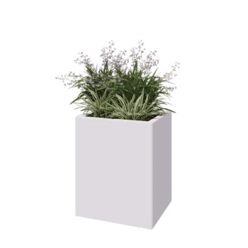 Jardinieră din oțel - Dreptunghiular - 50 x 40 x 60 cm - RAL9010 mat (alb) - Fără placă de bază